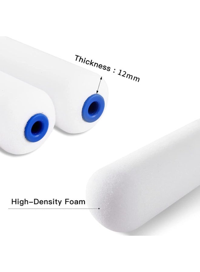 Foam Paint Roller, 4 Inch-10 Pack Paint Roller Kit, Complete Mini Paint Roller Kit with Small Foam Paint Roller Covers, Frame, Tray, and Liner for Professional Painting Results - Image 2